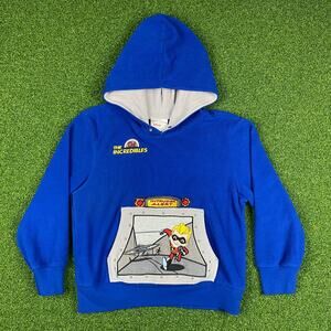 Disney Boys Blue The Incredibles The Intruder Alert Fleece Pullover Hoodie Sz S